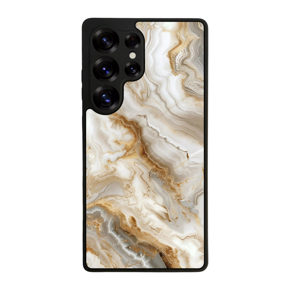 Samsung Galaxy S25 Ultra Uyumlu Mermer Marble Tasarımlı Glossy Premium Kılıf