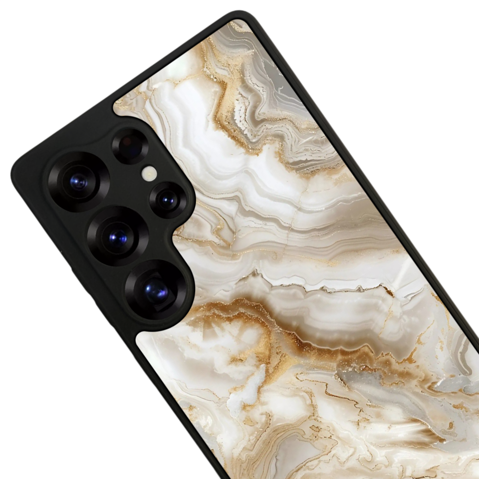 Samsung Galaxy S25 Ultra Uyumlu Mermer Marble Tasarımlı Glossy Premium Kılıf