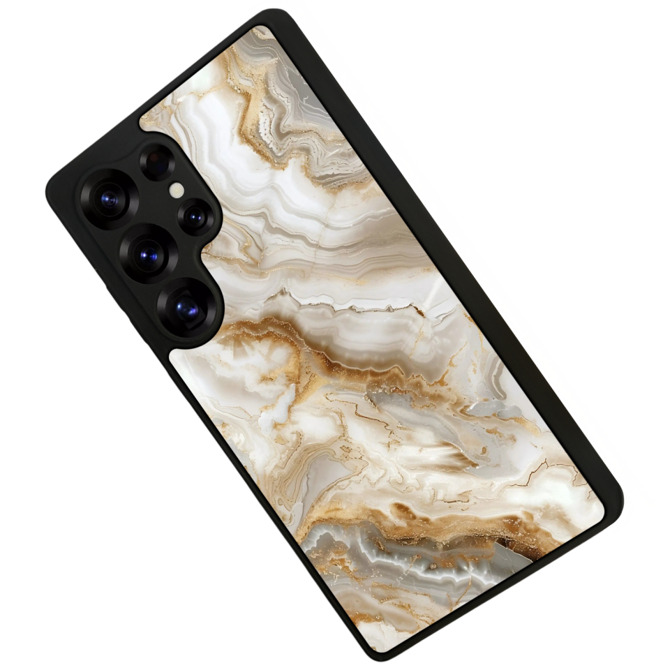 Samsung Galaxy S25 Ultra Uyumlu Mermer Marble Tasarımlı Glossy Premium Kılıf