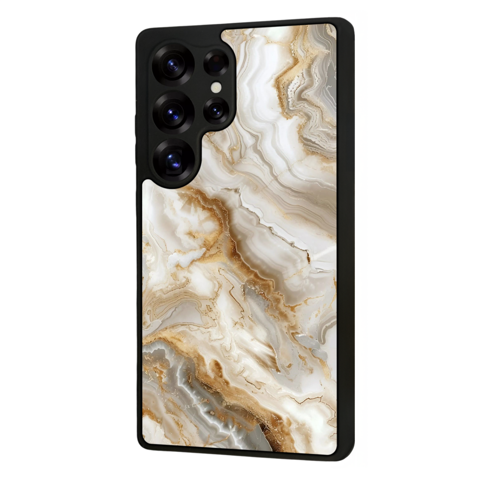 Samsung Galaxy S25 Ultra Uyumlu Mermer Marble Tasarımlı Glossy Premium Kılıf