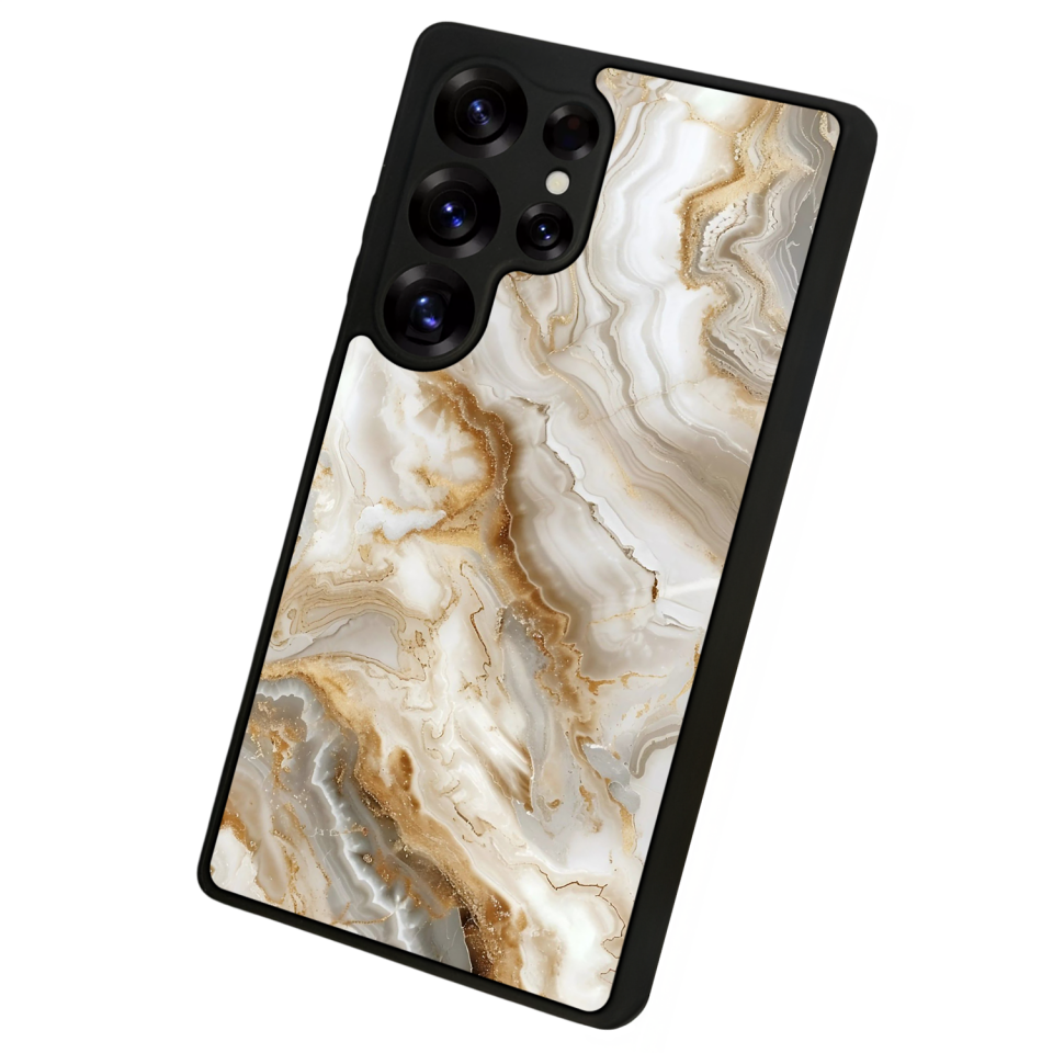 Samsung Galaxy S25 Ultra Uyumlu Mermer Marble Tasarımlı Glossy Premium Kılıf