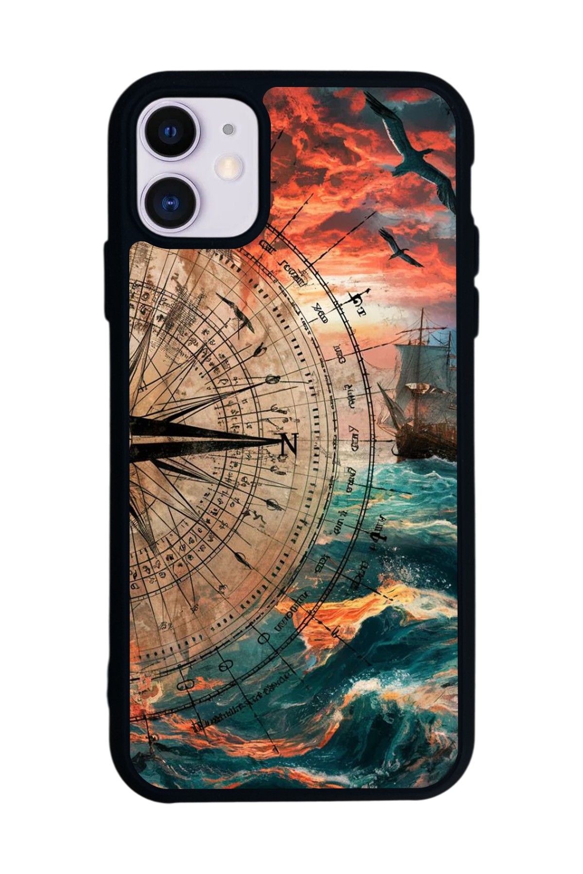 iPhone 11 Uyumlu Pusula Tasarımlı Glossy Premium Kılıf
