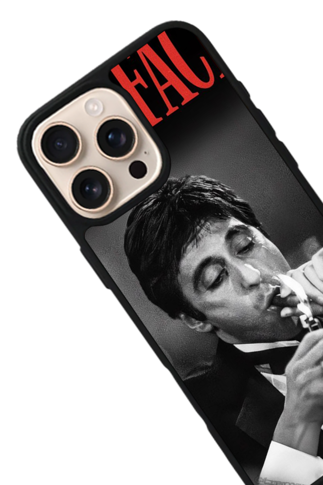 iPhone 15 Pro Max Uyumlu Scarface Tasarımlı Glossy Premium Kılıf