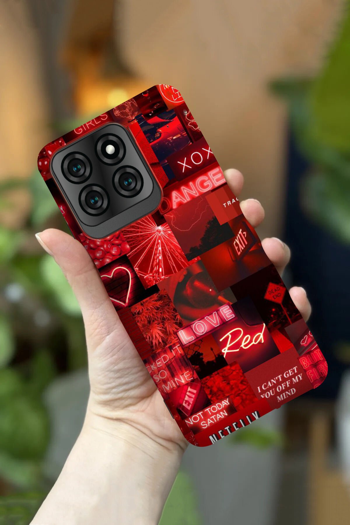 Reeder S71 Uyumlu Kamera Korumalı Kırmızı Vibess Desenli HD Baskılı Silikon Kılıf