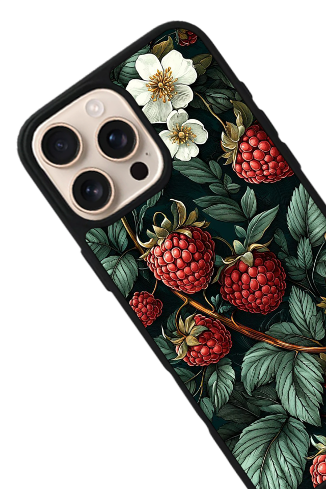 iPhone 16 Pro Uyumlu Botanik Tasarımlı Glossy Premium Kılıf