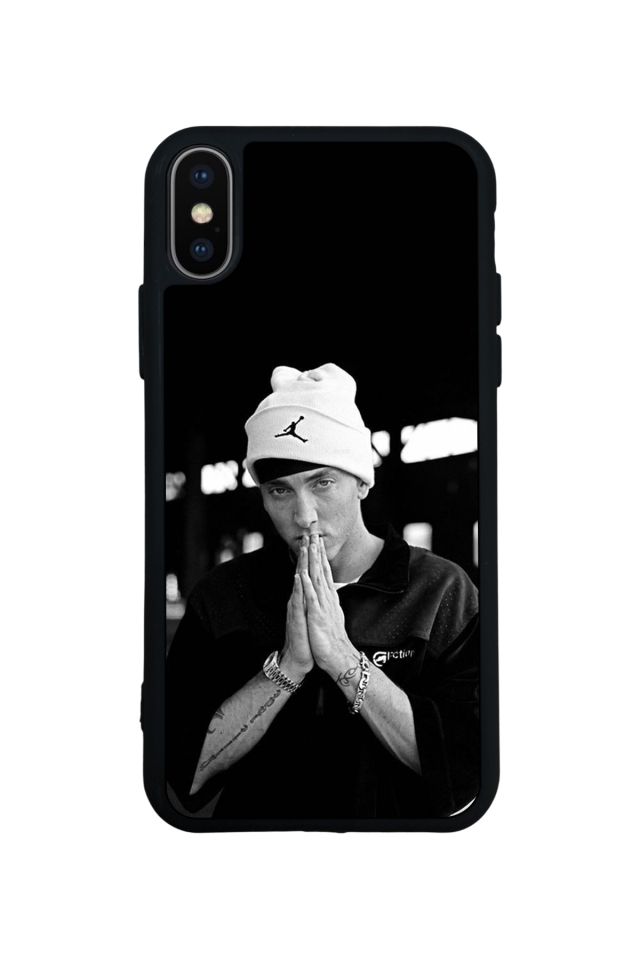 iPhone X/ XS Uyumlu Eminem Tasarımlı Glossy Premium Kılıf