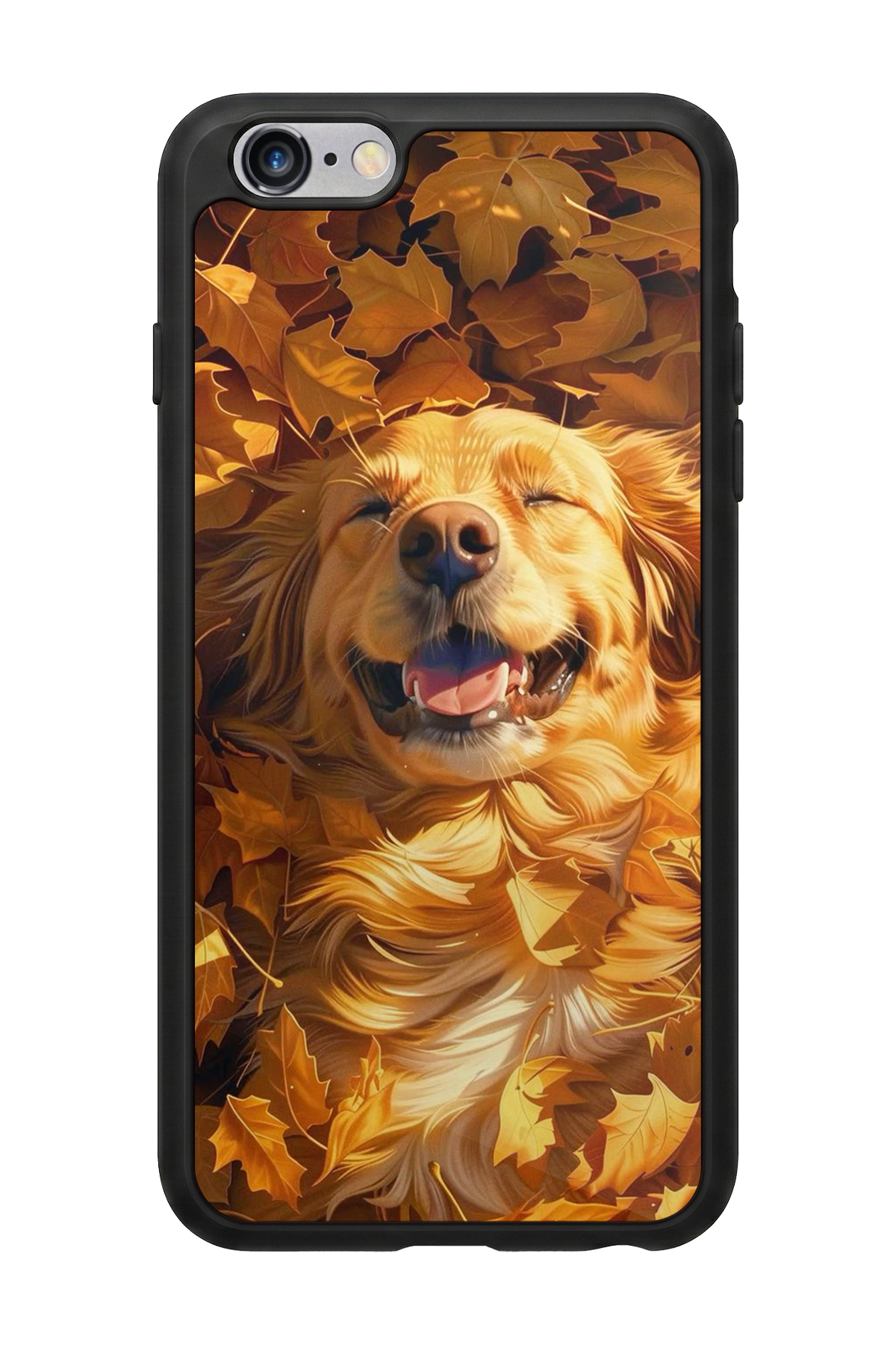 iPhone 6s Plus Uyumlu Golden Kopek Tasarımlı Glossy Premium Kılıf
