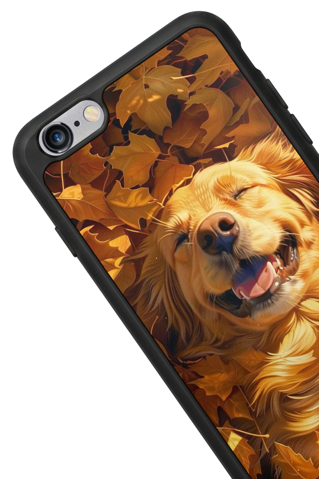 iPhone 6s Plus Uyumlu Golden Kopek Tasarımlı Glossy Premium Kılıf