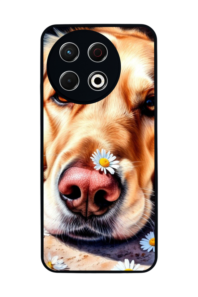 Tecno Spark 30 Pro Uyumlu Golden Kopek Tasarımlı Glossy Premium Kılıf