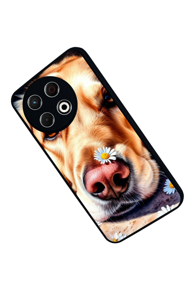 Tecno Spark 30 Pro Uyumlu Golden Kopek Tasarımlı Glossy Premium Kılıf