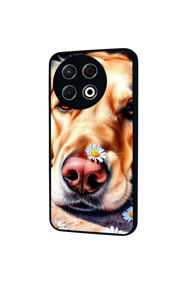 Tecno Spark 30 Pro Uyumlu Golden Kopek Tasarımlı Glossy Premium Kılıf