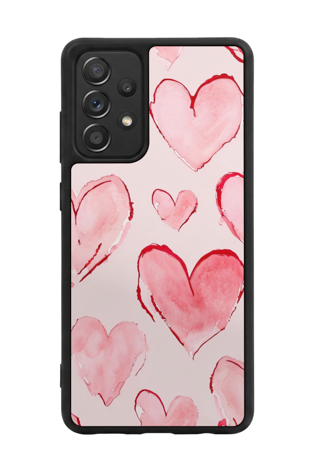 Samsung Galaxy A72 Uyumlu Kalp Love Tasarımlı Glossy Premium Kılıf