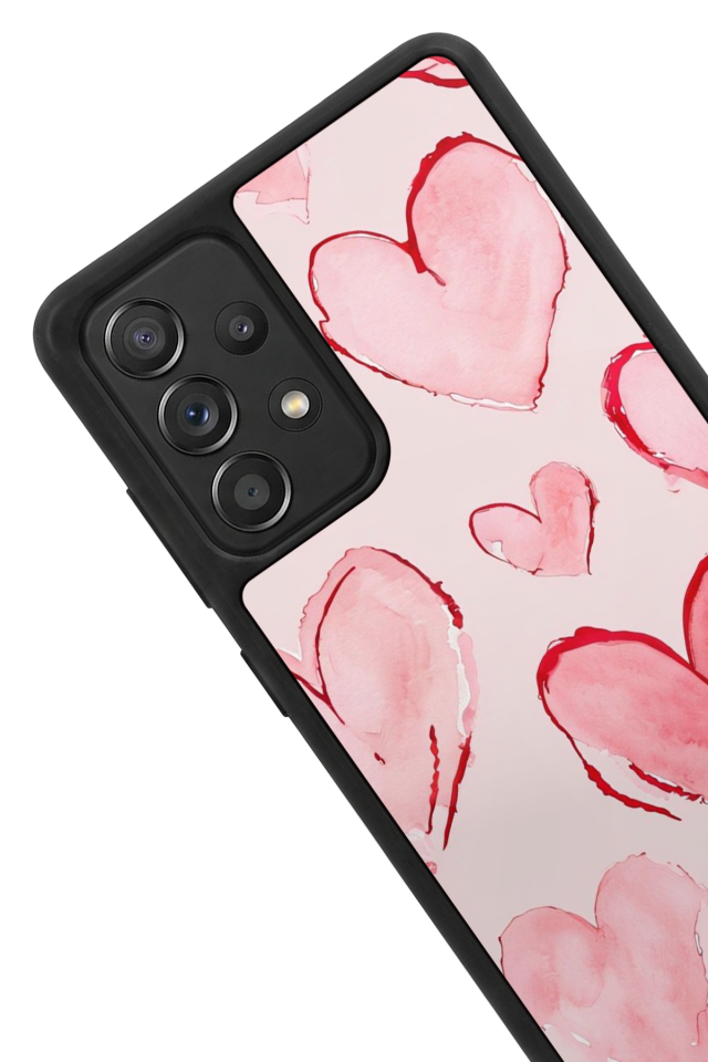 Samsung Galaxy A72 Uyumlu Kalp Love Tasarımlı Glossy Premium Kılıf
