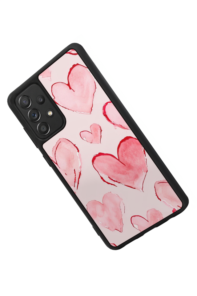 Samsung Galaxy A72 Uyumlu Kalp Love Tasarımlı Glossy Premium Kılıf