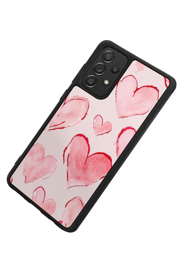Samsung Galaxy A72 Uyumlu Kalp Love Tasarımlı Glossy Premium Kılıf