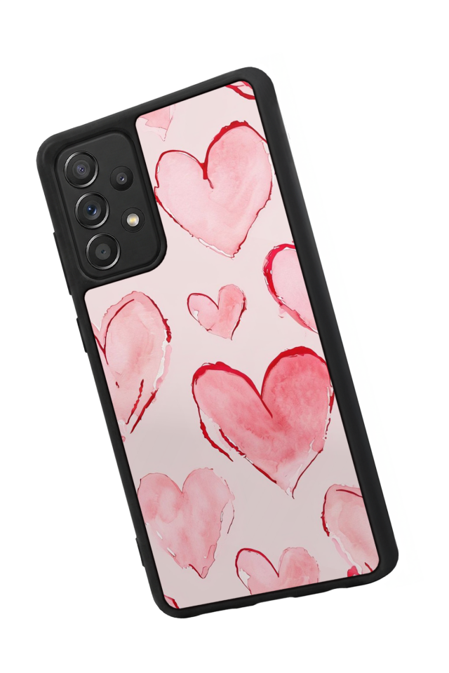 Samsung Galaxy A72 Uyumlu Kalp Love Tasarımlı Glossy Premium Kılıf