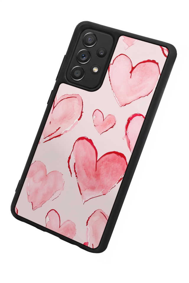 Samsung Galaxy A72 Uyumlu Kalp Love Tasarımlı Glossy Premium Kılıf