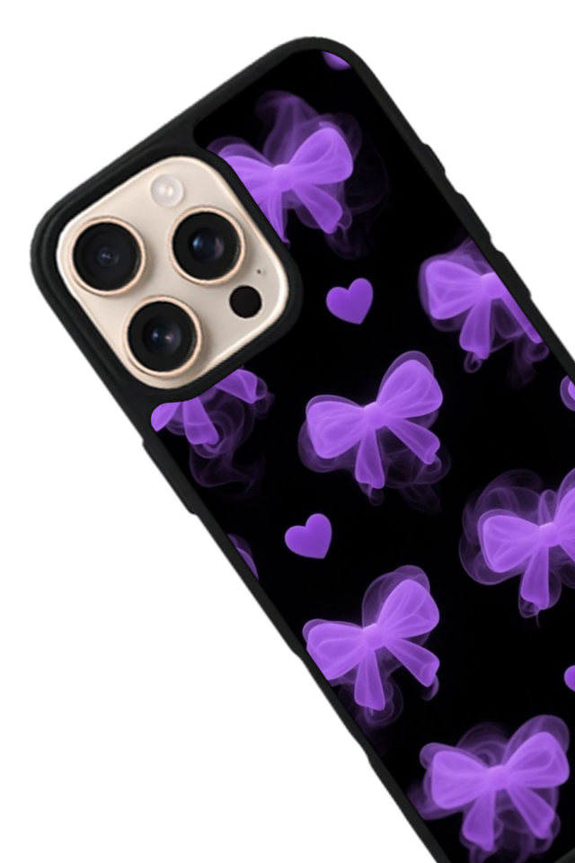 iPhone 14 Pro Max Uyumlu Kurdele Tasarımlı Glossy Premium Kılıf