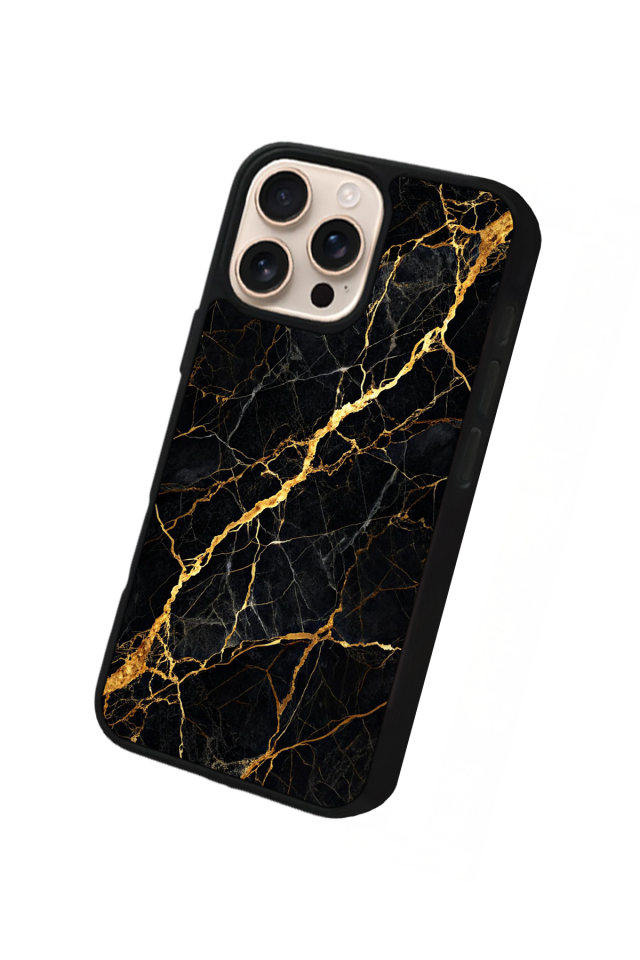 iPhone 15 Pro Uyumlu Mermer Marble Tasarımlı Glossy Premium Kılıf
