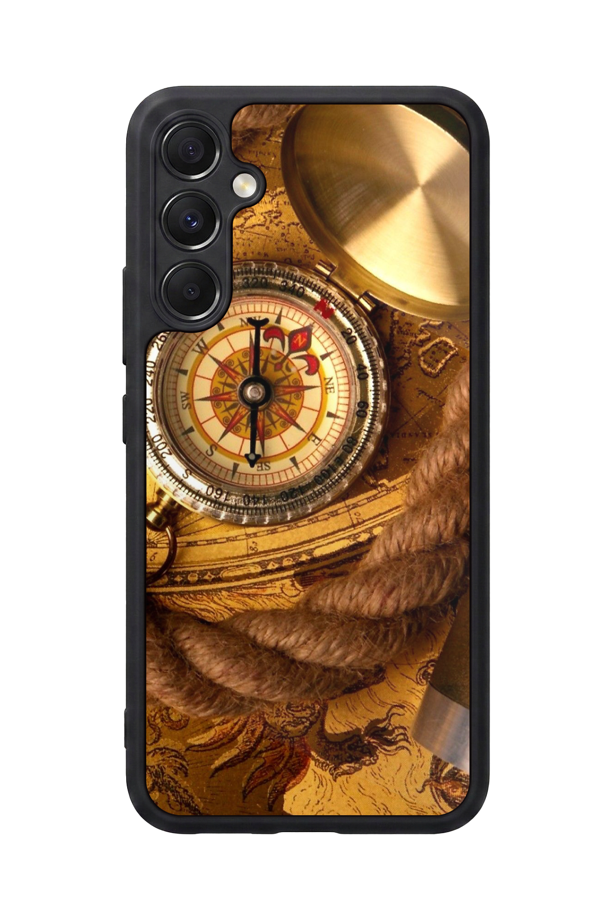Samsung Galaxy M34 Uyumlu Pusula Tasarımlı Glossy Premium Kılıf