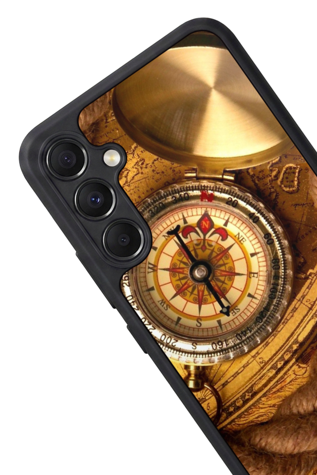 Samsung Galaxy M34 Uyumlu Pusula Tasarımlı Glossy Premium Kılıf