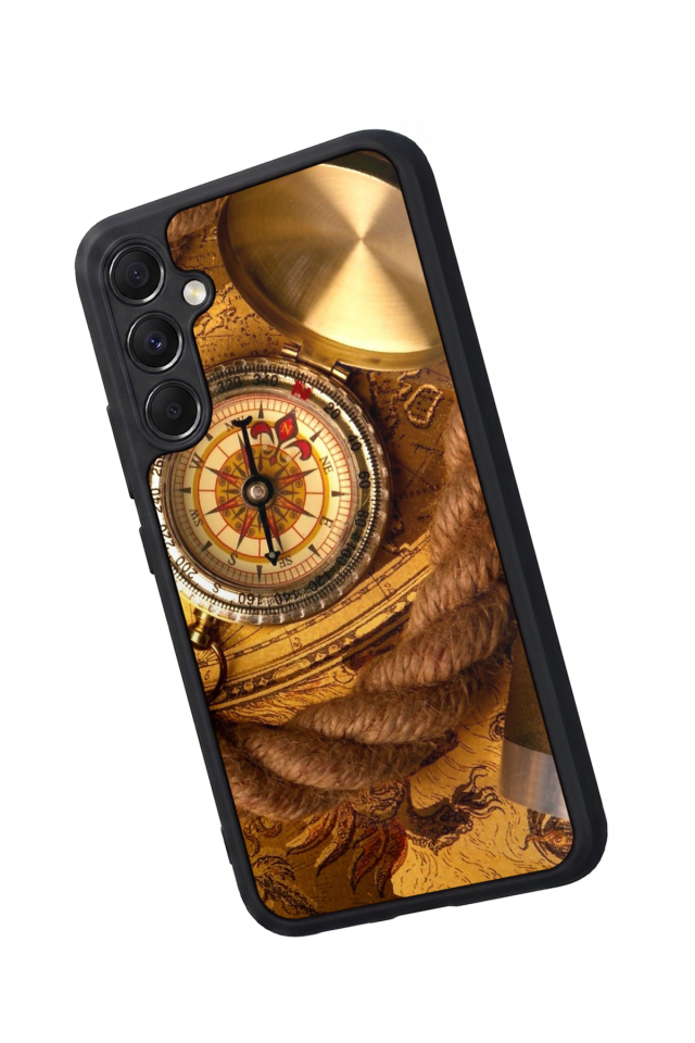 Samsung Galaxy M34 Uyumlu Pusula Tasarımlı Glossy Premium Kılıf