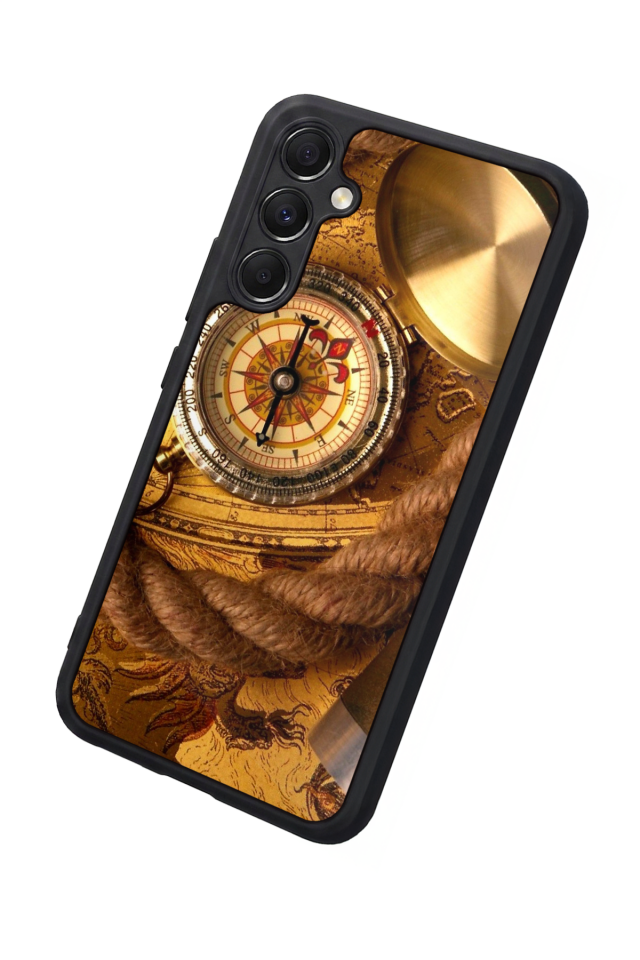 Samsung Galaxy M34 Uyumlu Pusula Tasarımlı Glossy Premium Kılıf