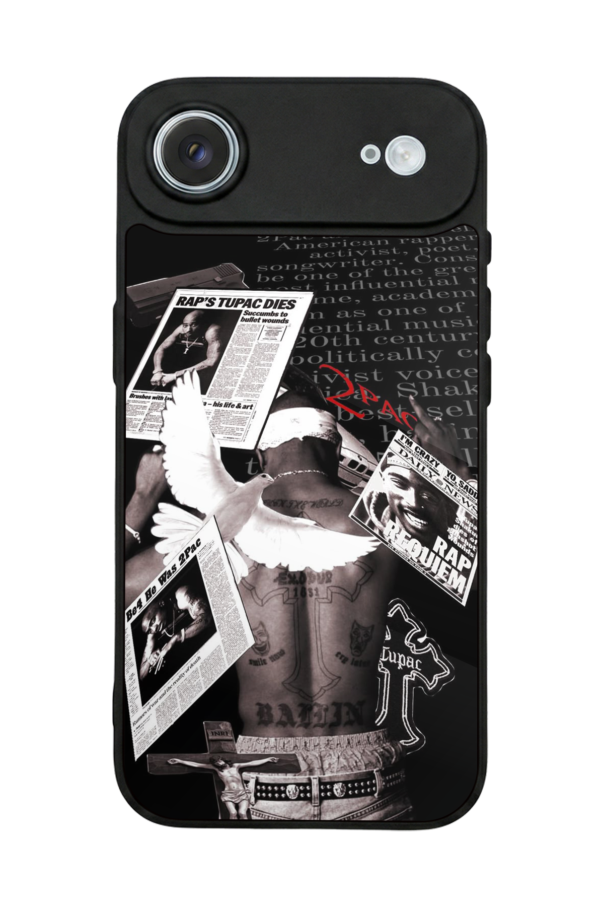 iPhone 17 Air Uyumlu Tupac Tasarımlı Glossy Premium Kılıf