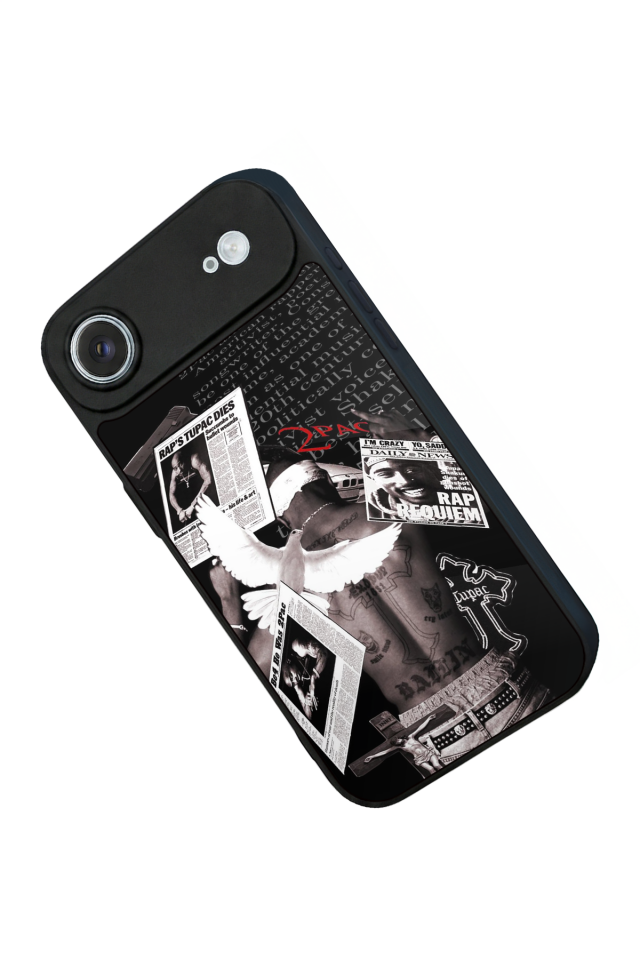 iPhone 17 Air Uyumlu Tupac Tasarımlı Glossy Premium Kılıf