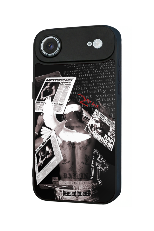 iPhone 17 Air Uyumlu Tupac Tasarımlı Glossy Premium Kılıf