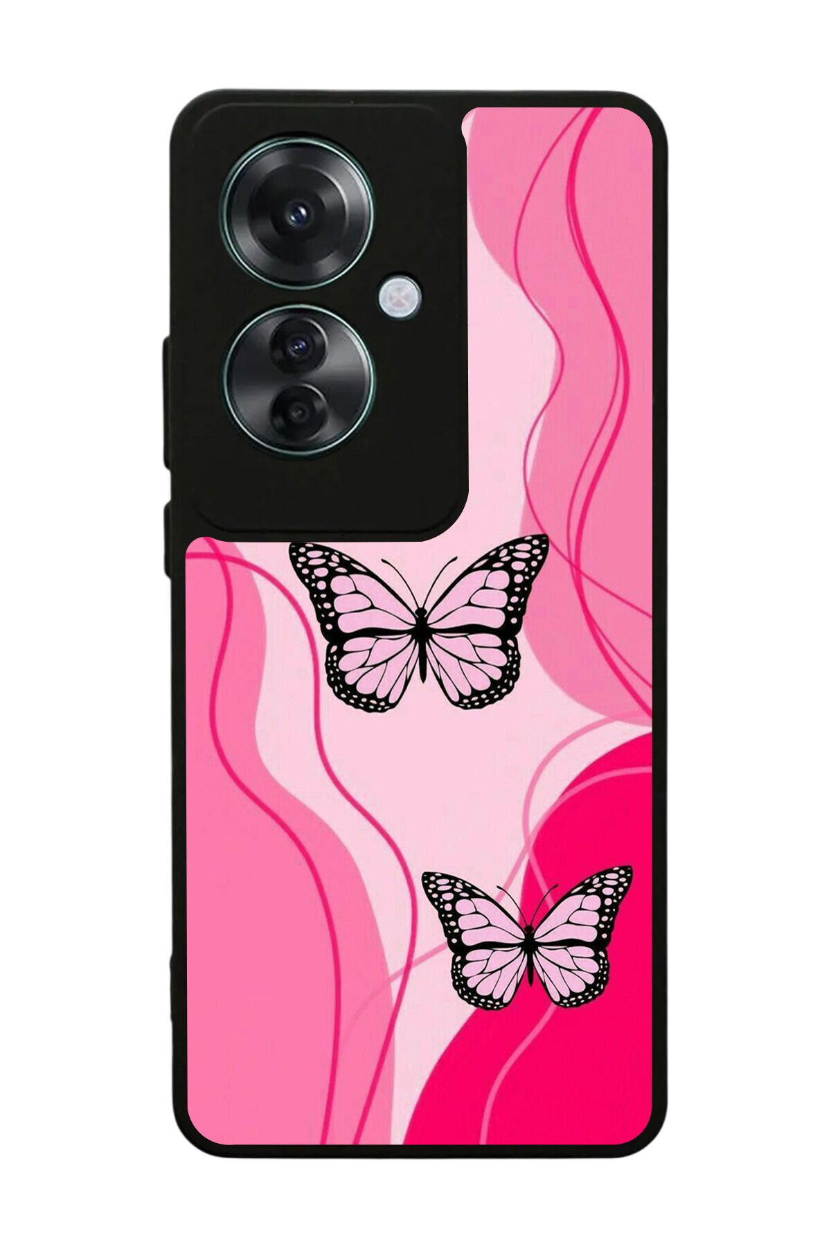 Oppo Reno 11F Uyumlu Kelebek Tasarımlı Glossy Premium Kılıf