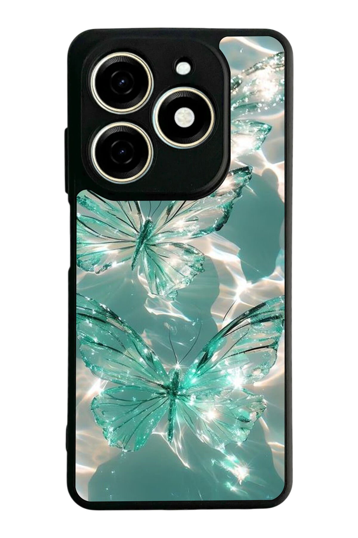 Infınıx Smart 8 Pro Uyumlu Kelebek Tasarımlı Glossy Premium Kılıf
