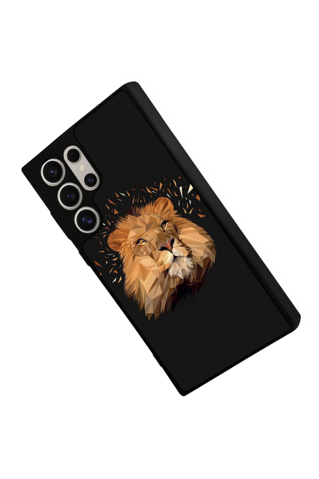 Samsung Galaxy S23 Ultra Uyumlu Aslan Tasarımlı Glossy Premium Kılıf