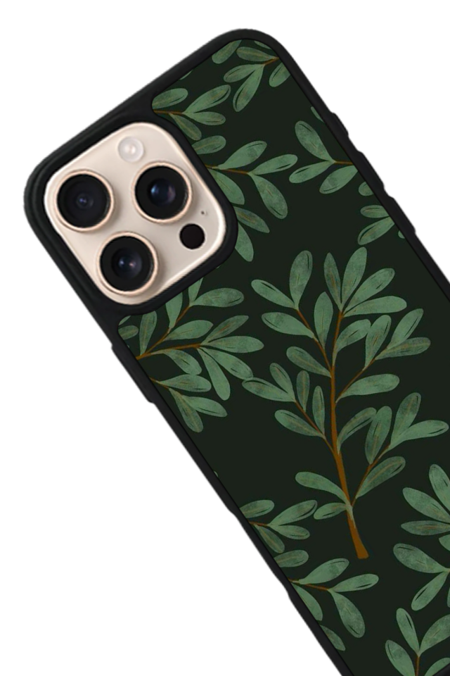 iPhone 16 Pro Uyumlu Botanik Tasarımlı Glossy Premium Kılıf