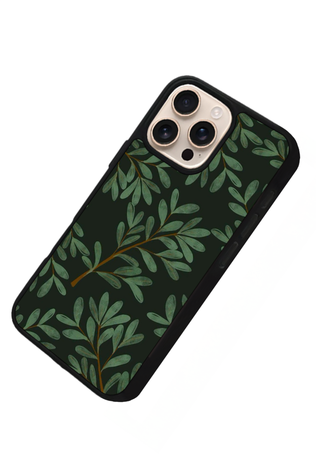 iPhone 16 Pro Uyumlu Botanik Tasarımlı Glossy Premium Kılıf
