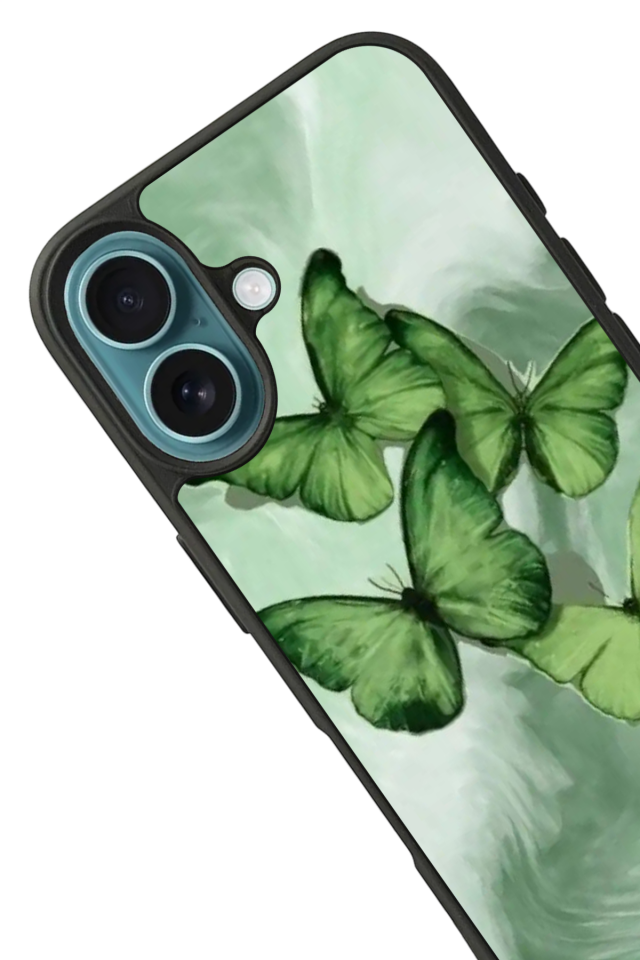 iPhone 16 Uyumlu Kelebek Tasarımlı Glossy Premium Kılıf