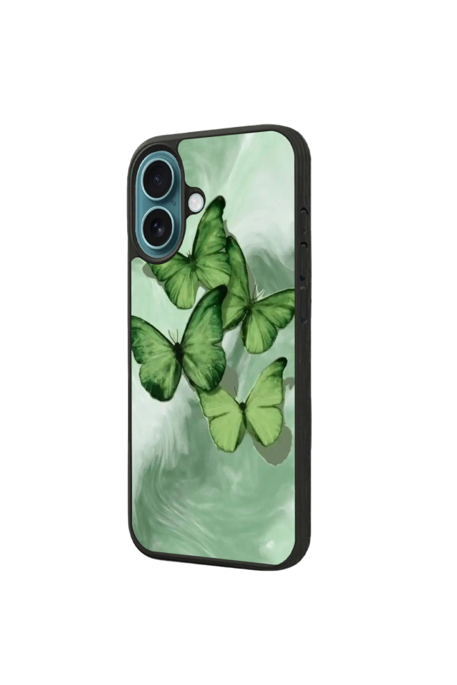 iPhone 16 Uyumlu Kelebek Tasarımlı Glossy Premium Kılıf
