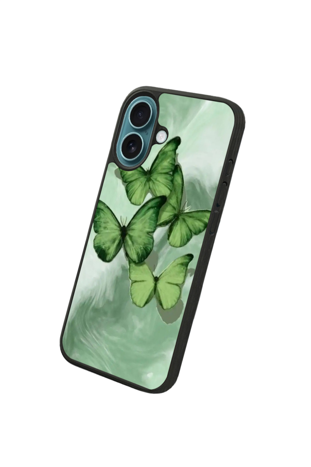 iPhone 16 Uyumlu Kelebek Tasarımlı Glossy Premium Kılıf
