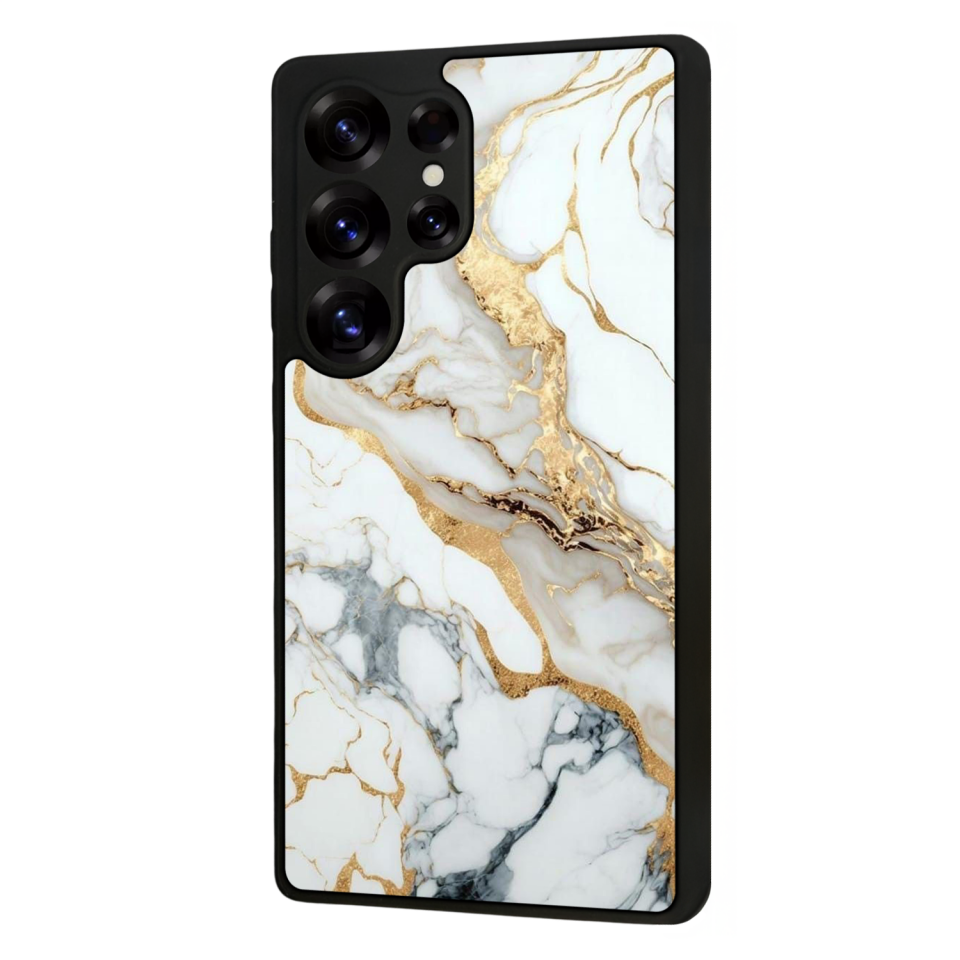 Samsung Galaxy S25 Ultra Uyumlu Mermer Marble Tasarımlı Glossy Premium Kılıf