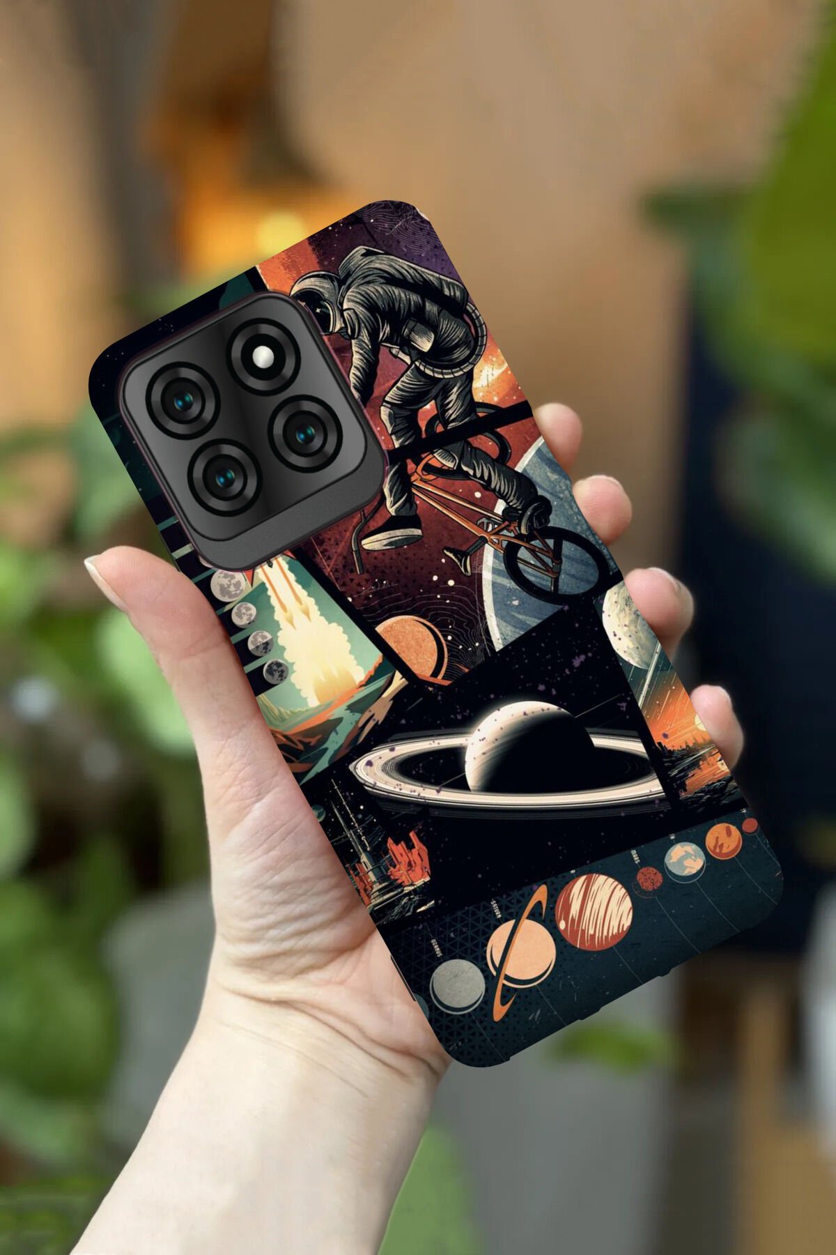 Reeder S71 Uyumlu Kamera Korumalı Uzay & Astranot Desenli HD Baskılı Silikon Kılıf