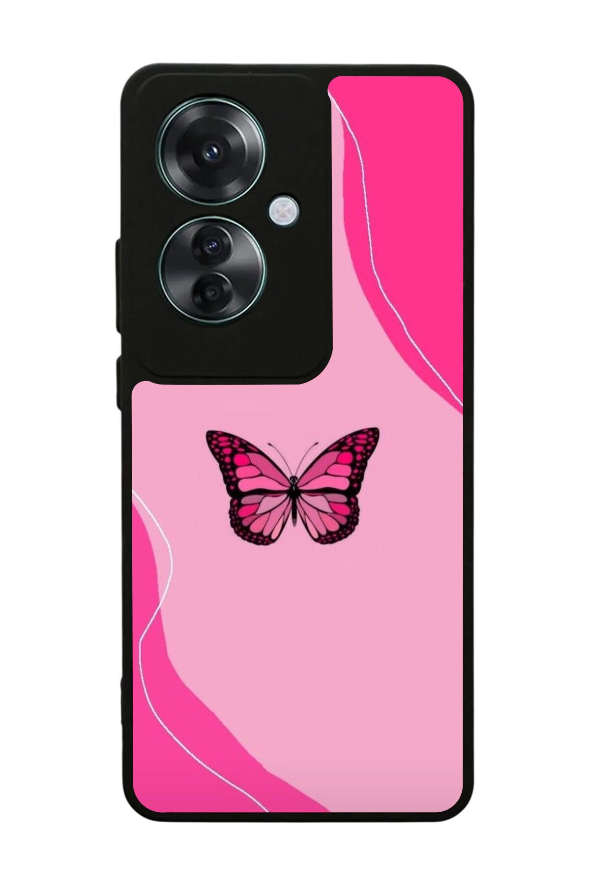 Oppo Reno 11F Uyumlu Kelebek Tasarımlı Glossy Premium Kılıf