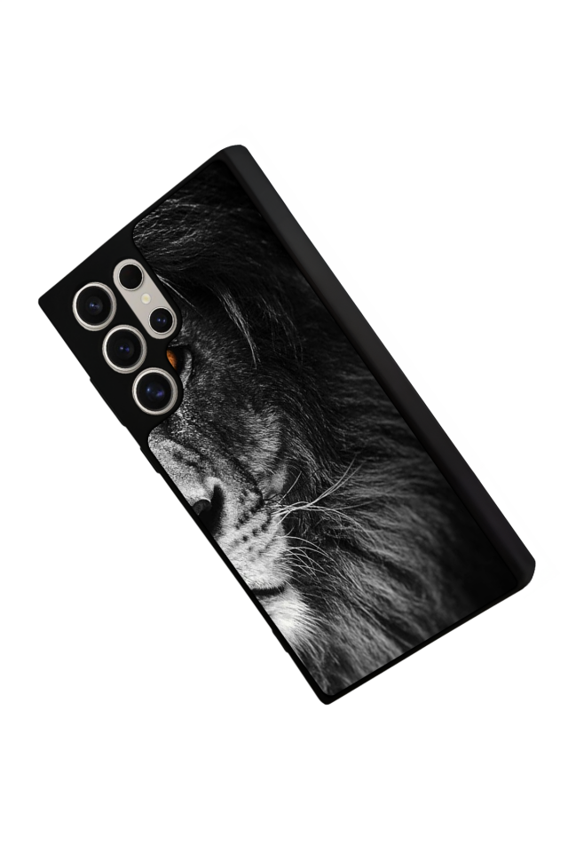 Samsung Galaxy S23 Ultra Uyumlu Aslan Tasarımlı Glossy Premium Kılıf