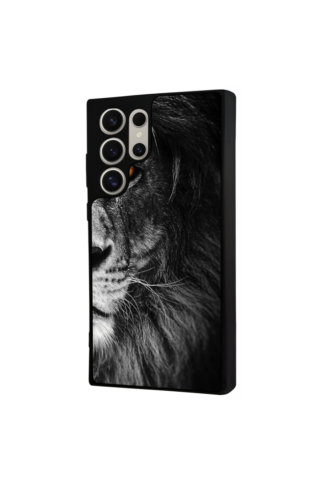 Samsung Galaxy S23 Ultra Uyumlu Aslan Tasarımlı Glossy Premium Kılıf