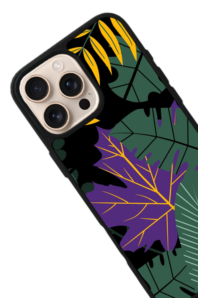 iPhone 16 Pro Uyumlu Botanik Tasarımlı Glossy Premium Kılıf
