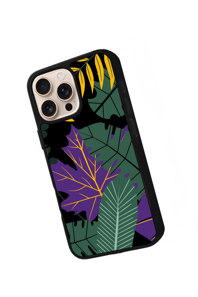 iPhone 16 Pro Uyumlu Botanik Tasarımlı Glossy Premium Kılıf