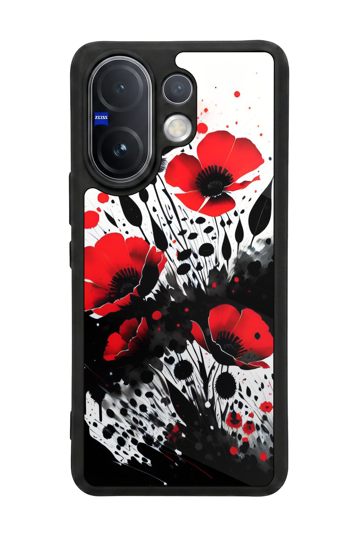 Vivo V60 Uyumlu Floral Tasarımlı Glossy Premium Kılıf