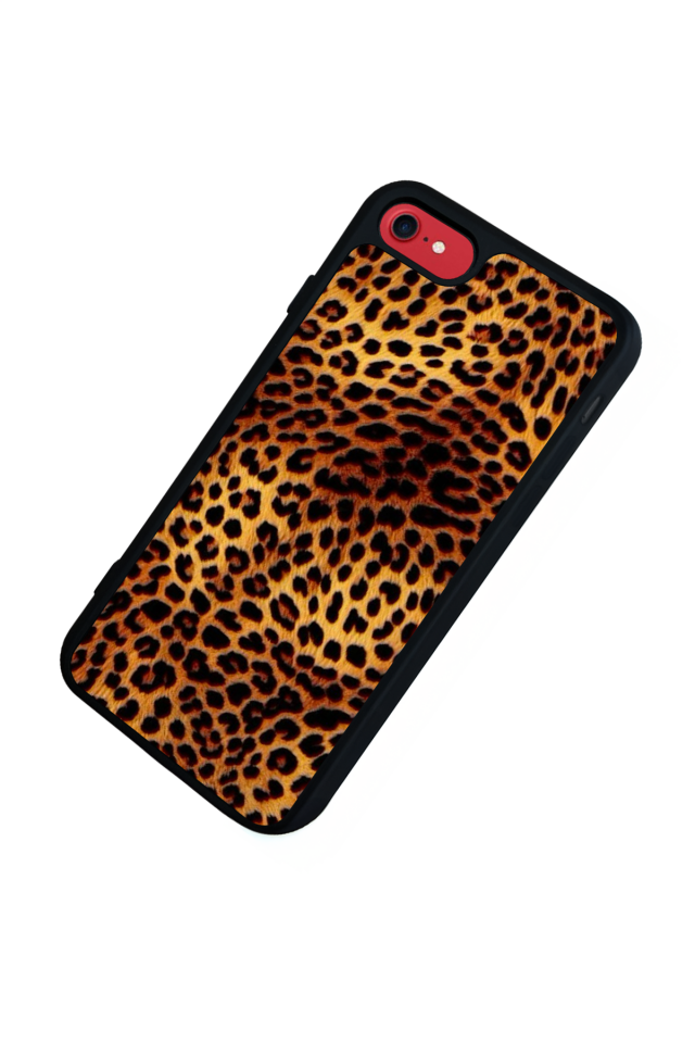 iPhone 8 Uyumlu Leopar Tasarımlı Glossy Premium Kılıf