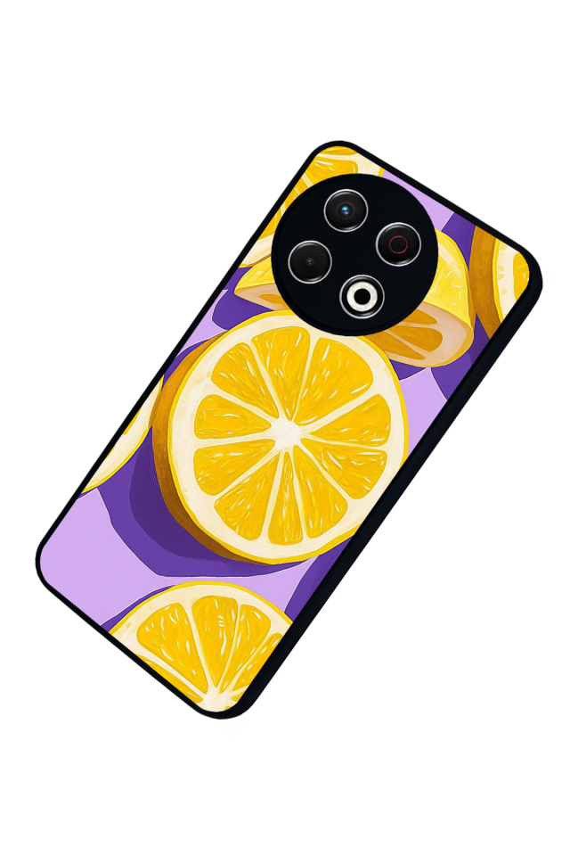 Tecno Spark 30 Pro Uyumlu Limon Tasarımlı Glossy Premium Kılıf