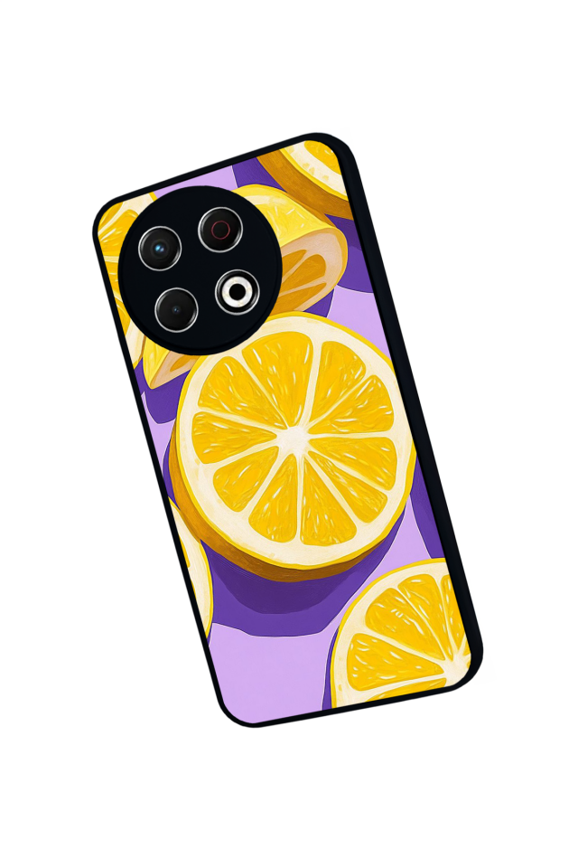 Tecno Spark 30 Pro Uyumlu Limon Tasarımlı Glossy Premium Kılıf