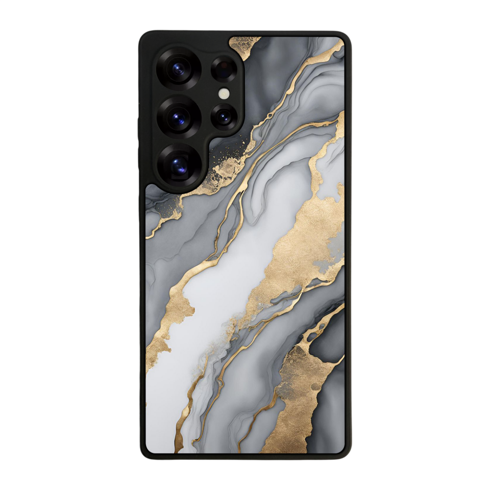 Samsung Galaxy S25 Ultra Uyumlu Mermer Marble Tasarımlı Glossy Premium Kılıf